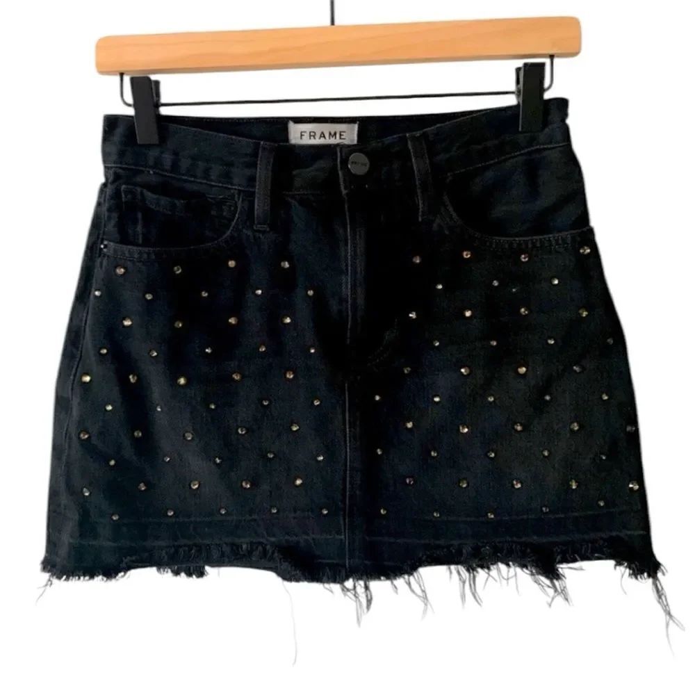 FRAME Denim Mini Skirt Embellished Size 24